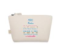 Spreadshirt Merci Maître Cadeau Super Maitre Fin D'Année Trousse, Taille Unique, Nature