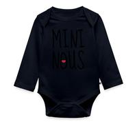 Spreadshirt Mini Nous Naissance Bébé Body Manches Longues Bébé Bio, 62 (2-3 mois), bleu marine