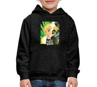 Spreadshirt Miraculous Je suis Mon Propre Héros Chat Noir Sweat À Capuche Premium Enfant, 134/146 (9-11 Ans), Charbon