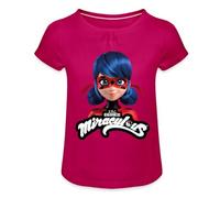 Spreadshirt Miraculous Ladybug avec Logo T-Shirt À Fronces Fille, 12 Ans, Fuchsia