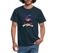 Spreadshirt Miraculous Ladybug avec Logo T-Shirt Homme, L, Marine