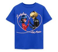 Spreadshirt Miraculous Ladybug Et Cat Noir Cœur T Shirt Enfant, 122/128 (7-8 Ans), Bleu Royal