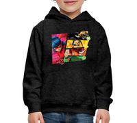 Spreadshirt Miraculous Super Héros Kwamis Ladybug Chat Noir Plagg Tikki Super-Héros Sweat À Capuche Premium Enfant, 134/146 (9-11 Ans), Charbon