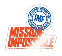 Spreadshirt Mission Impossible Dead Reckoning Avec Logo IMF Autocollant/Sticker, 10 x 10 cm, blanc brillant
