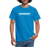Spreadshirt Mission Impossible Dead Reckoning Logo en Blanc T-Shirt Homme, M, Bleu Royal
