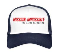 Spreadshirt Mission Impossible The Final Reckoning Logo du Film Casquette Trucker, Taille Unique, Blanc/Marine