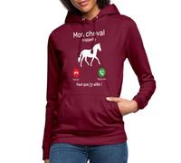 Spreadshirt Mon Cheval m'appelle Écran Portable Sweat À Capuche Femme, XXL, Bordeaux