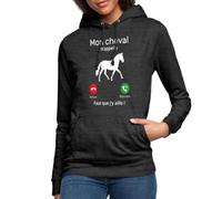 Spreadshirt Mon Cheval m'appelle Écran Portable Sweat À Capuche Femme, XXL, Charbon