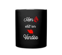 Spreadshirt Mon Cœur Est en Vendée Amour Vendéen Cadeau Mug Tasse, taille unique, noir