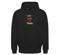 Spreadshirt Mon Cœur Est en Vendée Amour Vendéen Cadeau Sweat À Capuche Unisexe, 4XL, Noir