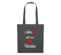 Spreadshirt Mon Cœur Est en Vendée Amour Vendéen Cadeau Tote Bag, taille unique, gris graphite