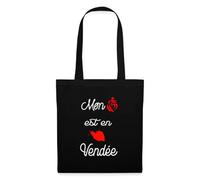 Spreadshirt Mon Cœur Est en Vendée Amour Vendéen Cadeau Tote Bag, taille unique, noir