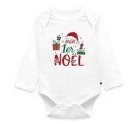 Spreadshirt Mon Premier Noël Bébé Body Manches Longues Bébé Bio