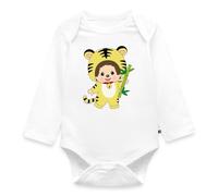Spreadshirt Monchhichi Signe Du Zodiaque Année De Tigre Astrologie Chinoise Body Manches Longues Bébé Bio, 80 (9-12 mois), blanc