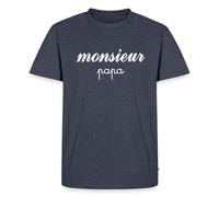 Spreadshirt Monsieur Papa Père T-Shirt Premium Homme, L, Bleu chiné