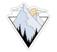 Spreadshirt Montagne Nature Randonnée Idée Cadeau Esthétique Autocollant/Sticker, 10 x 10 cm, blanc mat