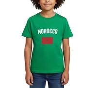 Spreadshirt Morocco Drapeau Maroc Cadeau T Shirt Enfant, 98/104 (3-4 Ans), Vert