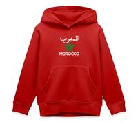 Spreadshirt Morocco Drapeau Maroc Étoile Cadeau pour Marocains Sweat À Capuche Enfant Premium, 146/152 (10 Ans), Rouge