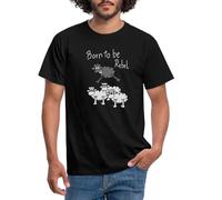 Spreadshirt Mouton Born to Be Rebel T-Shirt Homme, S, Noir