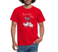 Spreadshirt Mouton Born to Be Rebel T Shirt Homme, S, Rouge