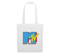 Spreadshirt MTV Music Television Logo Classique Sac en Tissu, Taille Unique, Blanc