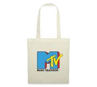 Spreadshirt MTV Music Television Logo Classique Sac en Tissu, Taille Unique, Nature
