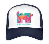 Spreadshirt MTV Music Television Logo De Flamingo Casquette Trucker, Taille Unique, Blanc/Marine