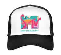 Spreadshirt MTV Music Television Logo De Flamingo Casquette Trucker, Taille Unique, Blanc/Noir