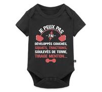 Spreadshirt Musculation Humour Drôle Salle De Gym Muscu Body Manches Courtes Bébé Bio, 68 (3-6 mois), noir