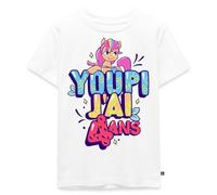 Spreadshirt My Little Pony J'Ai 4 Ans Cadeau Anniversaire T Shirt Enfant Premium, 122/128 (6 Ans), Blanc