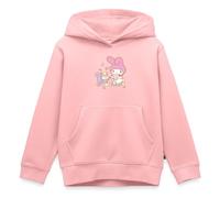 Spreadshirt My Melody Cueille des Fleurs avec Risu Sweat À Capuche Enfant Premium, 146/152 (10 Ans), Rose