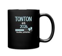 Spreadshirt Naissance En 2026 Cadeau Futur Tonton Humour Mug Tasse, taille unique, noir