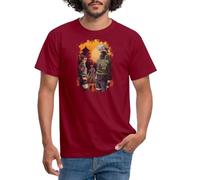 Spreadshirt Naruto Cool Design avec Kakashi, Iruka Et Naruto T Shirt Homme, XL, Rouge Brique