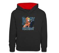 Spreadshirt Naruto It's My Birthday Design d'anniversaire Sweat À Capuche Enfant Contrasté, S (5/6 Ans), Noir/Rouge
