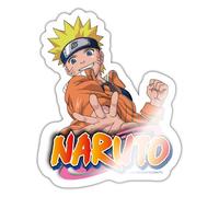 Spreadshirt Naruto Logo Officiel Autocollant Sticker, 10 x 10 cm, blanc brillant