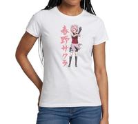 Spreadshirt Naruto Shippuden Cool Design avec Sakura T Shirt Femme, M, Blanc