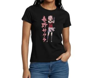 Spreadshirt Naruto Shippuden Cool Design avec Sakura T Shirt Femme, M, Noir