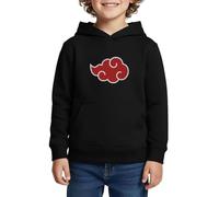 Spreadshirt Naruto Shippuden Nuage D'Akatsuki Sweat À Capuche Enfant Premium, 146/152 (10 Ans), Noir