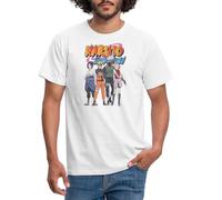 Spreadshirt Naruto Shippuden Sasuke, Naruto, Kakashi & Sakura T Shirt Homme, L, Blanc