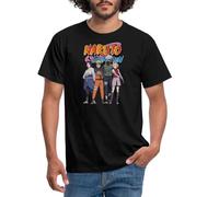 Spreadshirt Naruto Shippuden Sasuke, Naruto, Kakashi & Sakura T Shirt Homme, M, Noir