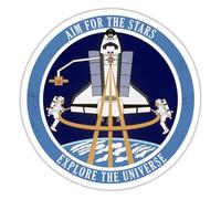 Spreadshirt NASA Aim For The Stars Autocollant Sticker, 10 x 10 cm, blanc mat