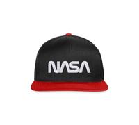 Spreadshirt NASA Logo Blanc Broderie Casquette Snapback, Taille Unique, Noir/Rouge