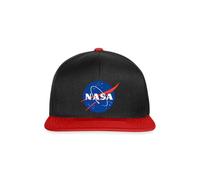 Spreadshirt NASA Logo Classique Casquette Snapback, Taille Unique, Noir/Rouge