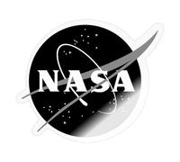 Spreadshirt NASA Logo Classique Noir et Blanc Autocollant Sticker, 10 x 10 cm, brillant transparent