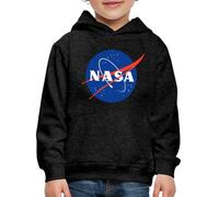 Spreadshirt NASA Logo Classique Sweat À Capuche Enfant Premium, 98/104 (3-4 Ans), Charbon