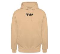 Spreadshirt NASA Logo Noir Broderie Sweat À Capuche Unisexe, L, pêche