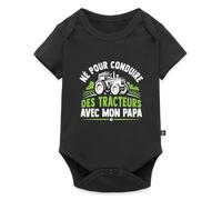 Spreadshirt Né Pour Conduire Des Tracteurs Avec Mon Papa Body Manches Courtes Bébé Bio, 74 (6-9 mois), noir