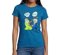 Spreadshirt Newton vs Einstein Humour Physique G adeau Science Maths T Shirt Femme, S, Bleu Saphir Antique chiné