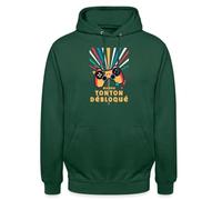 Spreadshirt Niveau Tonton Débloqué Annonce Grossesse Tonton Gamer Sweat À Capuche Unisexe, 3XL, Vert Bouteille