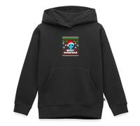 Spreadshirt Noël Alien Pixel Art avec Bonnet De Père Noël Sweat À Capuche Enfant Premium, 110/116 (4 Ans), Noir